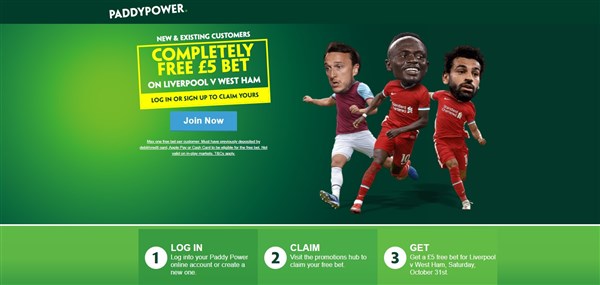 30 Free Bet Paddy Power